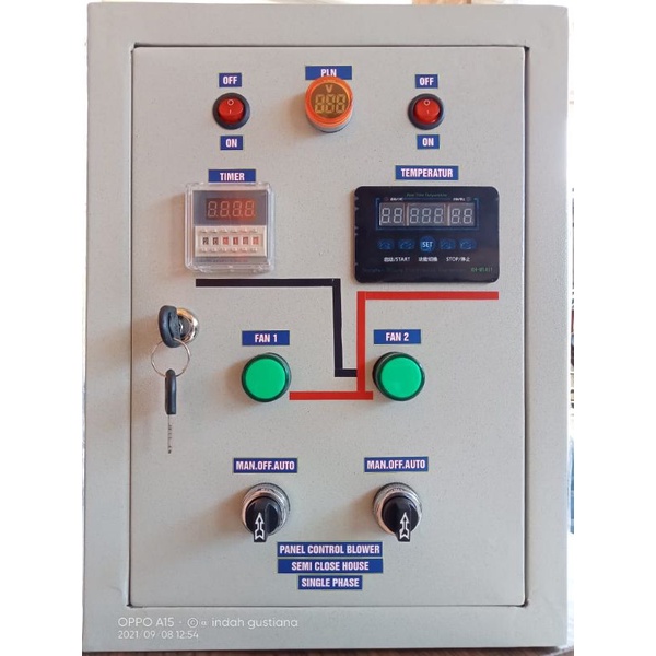 panel blower kandang ayam ch, 1 phase,2blower