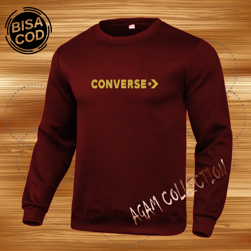 Agam collection Sweater Distro Converce 060 Premium Text Gold Pria Wanita