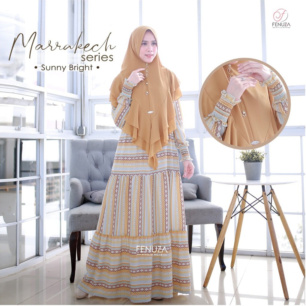 MARRAKECH DRESS || Gamis Syari Motif Original by Fenuza Muslim Wear