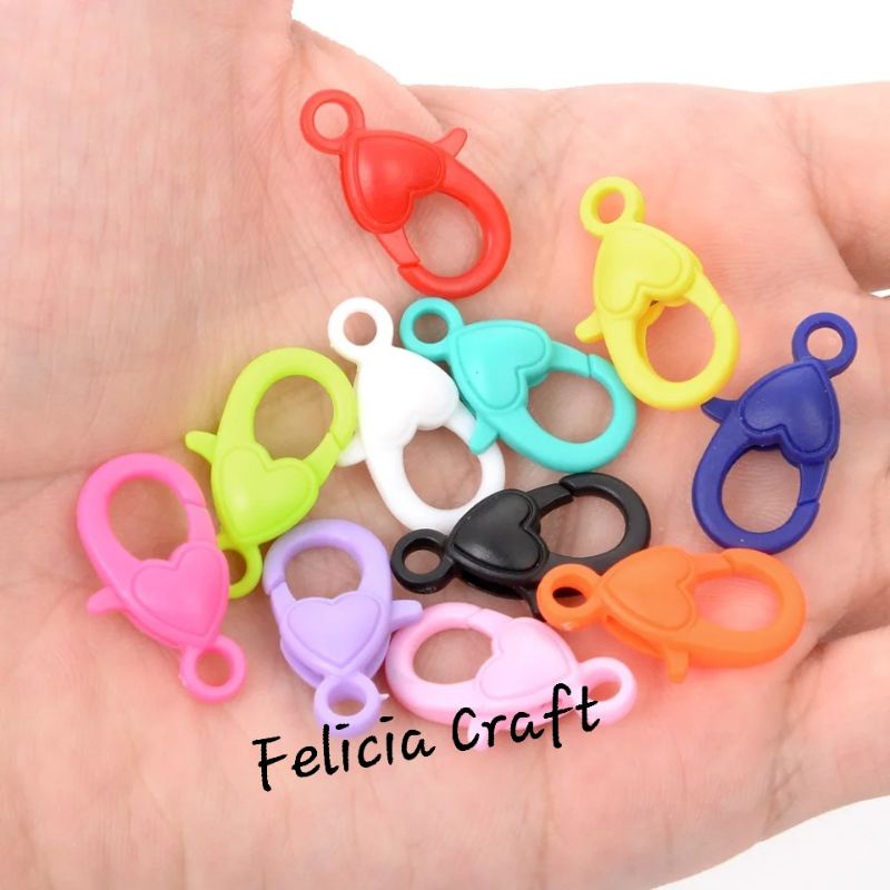 Kokot kait love plastik Mini lobster clasp [harga 1pcs]