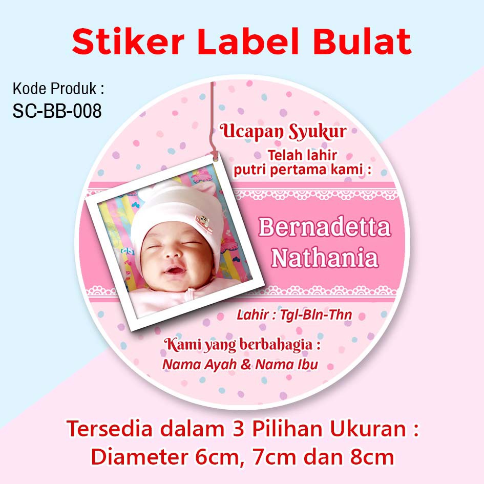 contoh desain stiker nama bayi