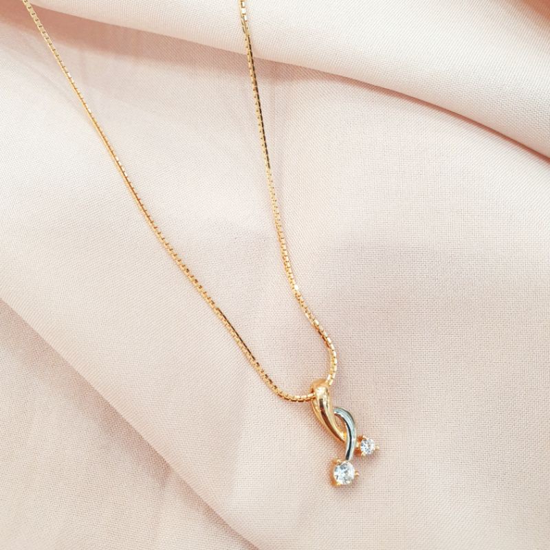 Kalung dewasa model italy + liontin tlusup emas asli kadar 375