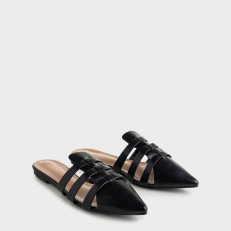 GARDENIA BLACK SIZE 37 URBAN&CO BUKAN ZARA PEDRO CHARLES KEITH MULES SANTAI KONDANGAN SANDAL SEPATU 