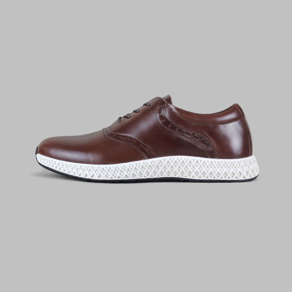 ARTAP Footwear - Sepatu Sneakers Pria Kulit Asli - Kluet PU Brown White Sole