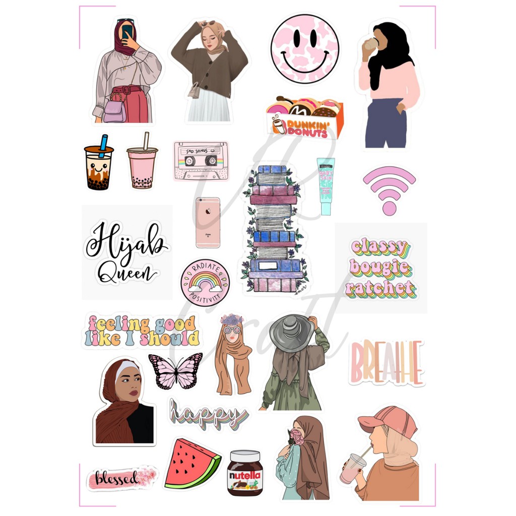 [ NEW ] HIJAB GIRL STICKER / STIKER TEMPELAN HP LAPTOP