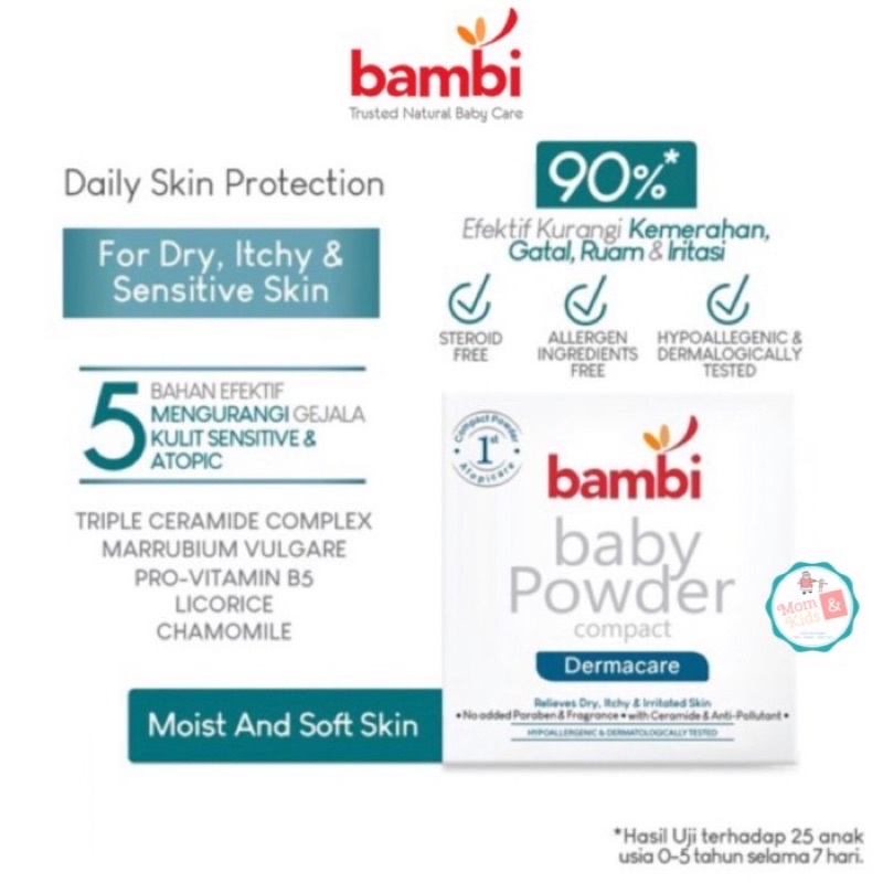 Bambi Baby Compact Powder Dermacare 40gr | Bedak Bayi