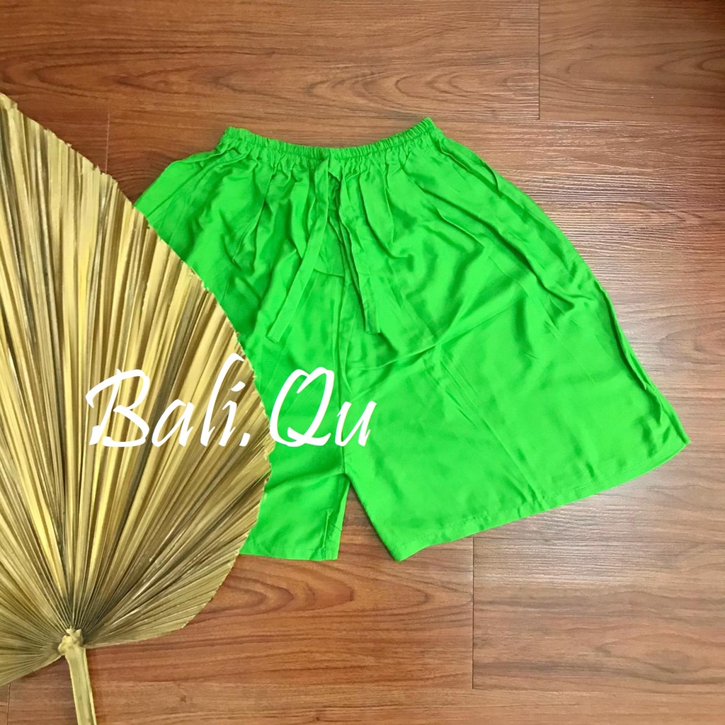 Celana Pendek Polos Jumbo Bali-HIJAU STABILO