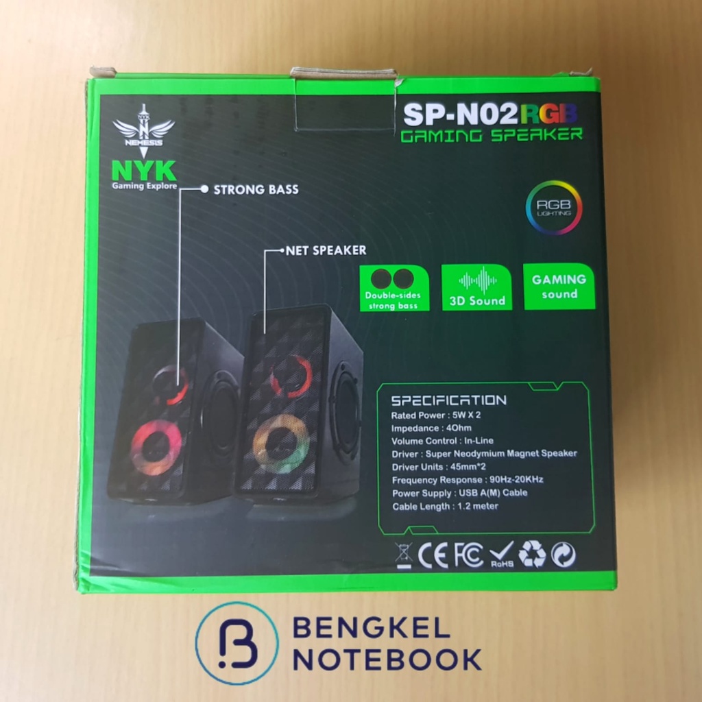 Speaker Gaming PC Laptop USB NYK Nemesis SP-N02RGB SP-N02 3D Sound