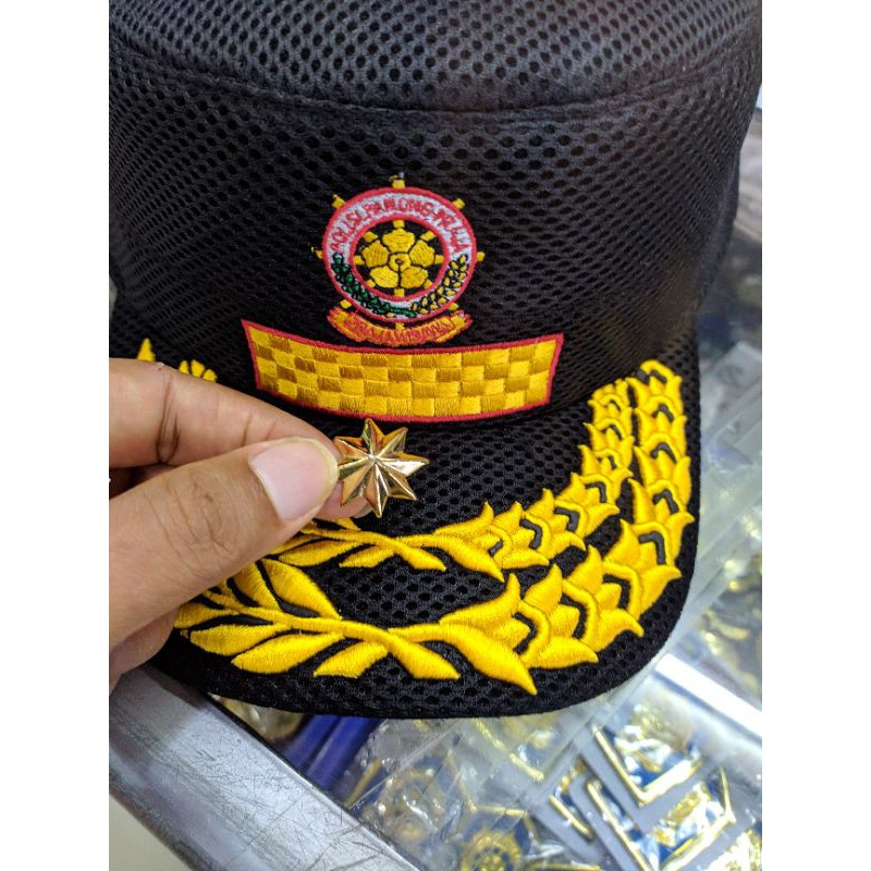 Topi komando hitam pol pp 4c