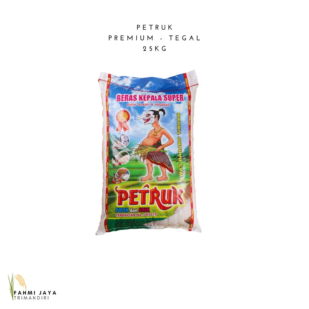 

BERAS PREMIUM PETRUK KEMASAN 25KG ENAK PULEN DAN BERSIH