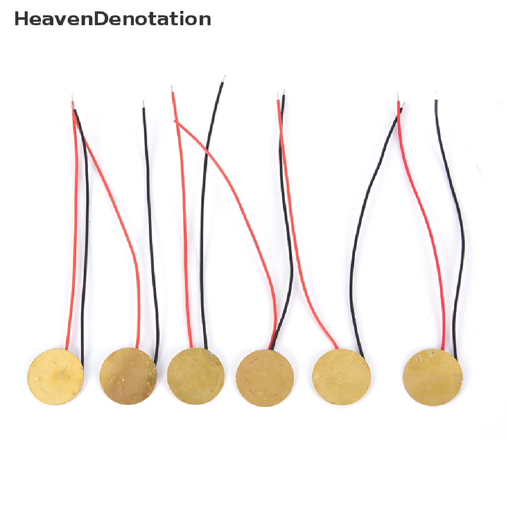 [HeavenDenotation] 6pcs 15mm Piezoelectric Piezos Amplifiers Discs Leads For Guitar Pickup