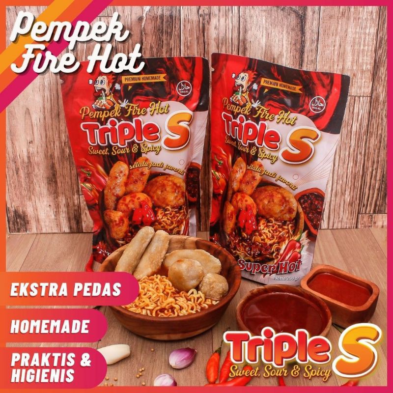 

Pempek Fire Hot Triple S super pedas Kapal selam lenjer cuko