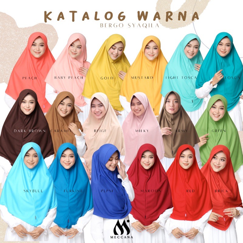 Bergo Syaqila Size L - Jilbab Bergo Pad Antem Hijab Khimar Bergo Kaos Antem Murah Kerudung Antem-2