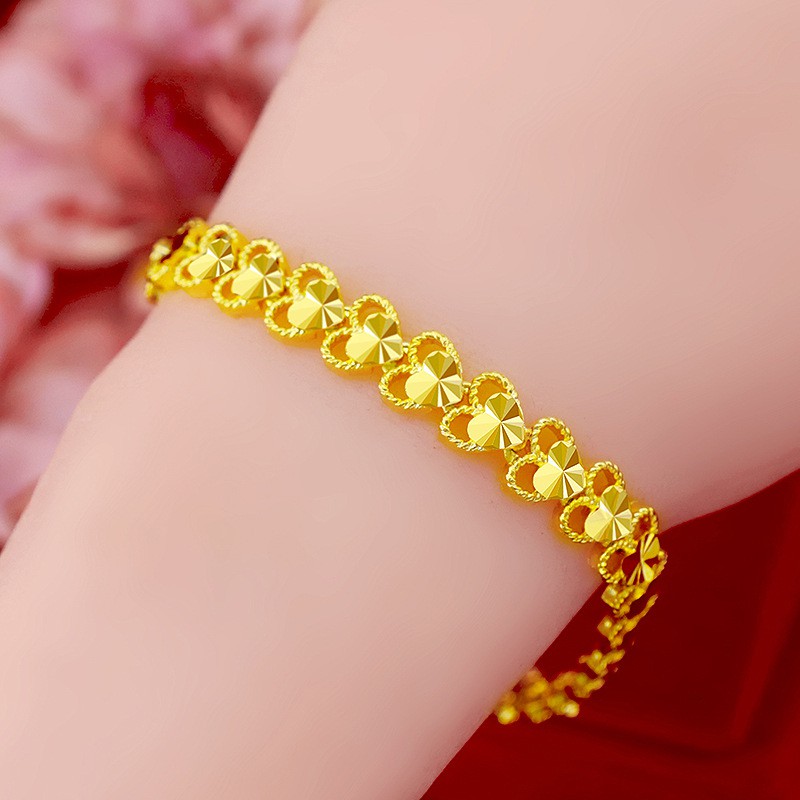 Gelang Wanita Emas Bahan Titanium Anti Karat Dan Tidak Mudah Luntur Dengan Lapis Emas 375-4