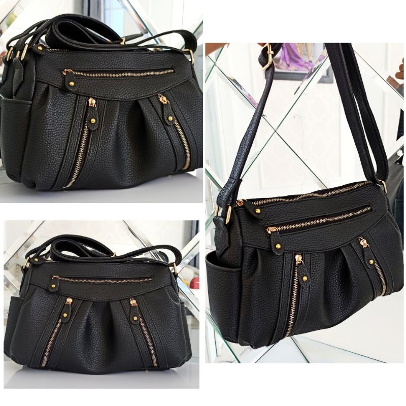 Tas Wanita Papirut Kulit jeruk tebal size L 35X24 / Kanya Bag / Tas Selempang & Bahu Wanita