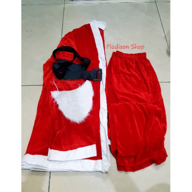 Kostum Natal Baju Santa Tebal Dewasa Jaket Santa Janggut Putih Murah Pesta Natal