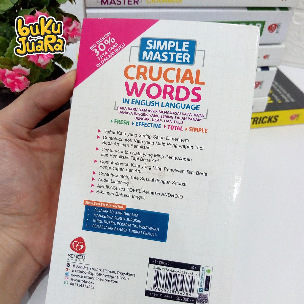 MURAH ! PAKET 3 BUKU BELAJAR BAHASA INGGRIS SIMPLE GRAMMAR SIMPLE MASTER CONVERSATION & CRUCIAL WORDS-3