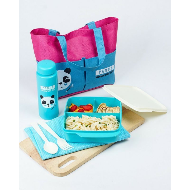 (COD) Tas Bekal Set / Lunch Box Set / Kotak Bekal Lengkap / Tempat Makan Anak