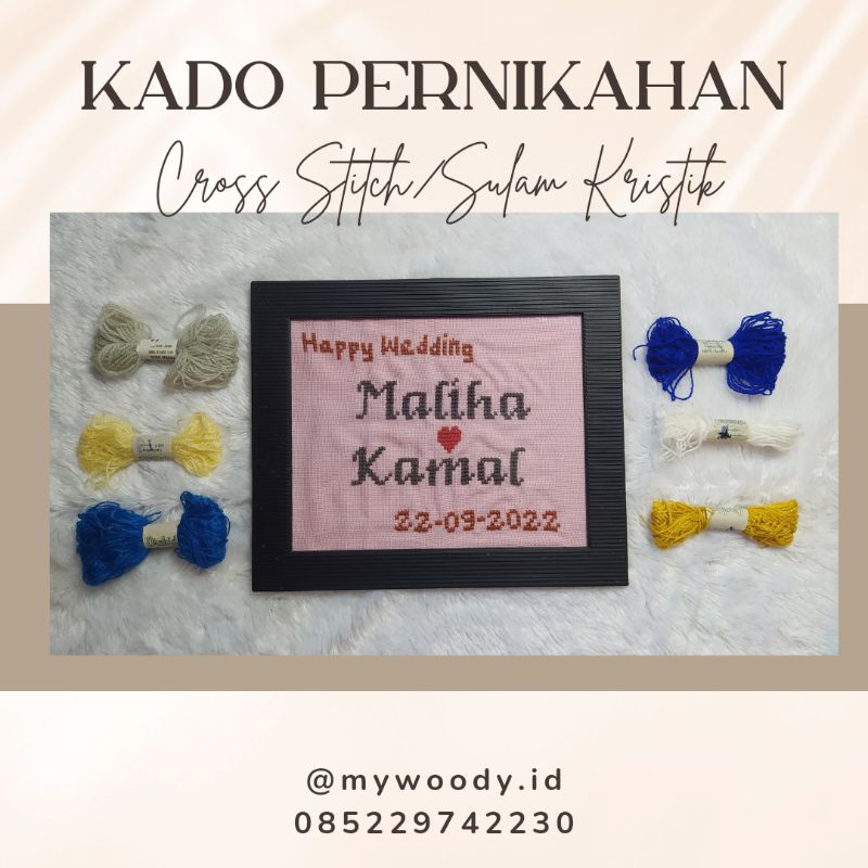 Kado Pernikahan Murah | Kristik Sulam | Hampers Kado Pernikahan | Cross Stitch / Sulam Kristik