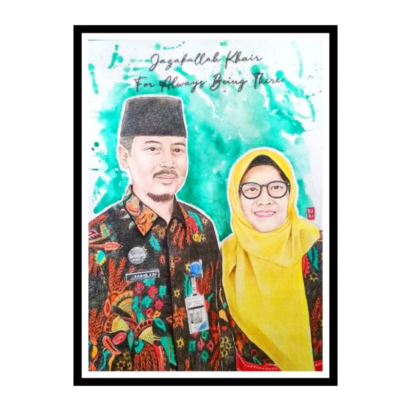SKETSA WAJAH A4 WARNA (FREE BINGKAI)