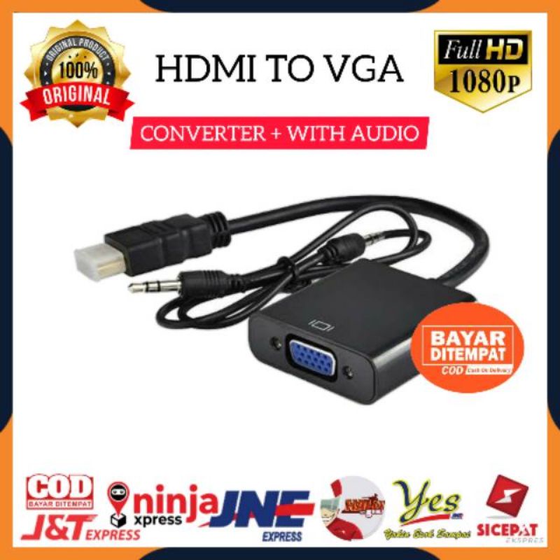 Converter HDMI TO VGA / Adapter Cable hdmi to Vga Bagus