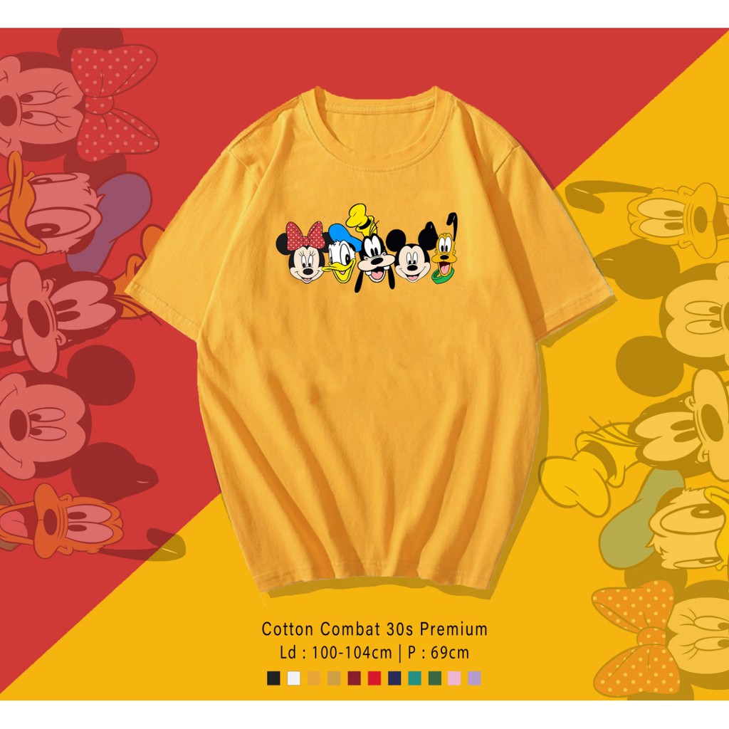 MICKEY FAMILY / TERMURAH BAJU KAOS KATUN WANITA/ PRIA UNISEX LENGAN PENDEK / TUMBLR TEE /  OVERSIZE