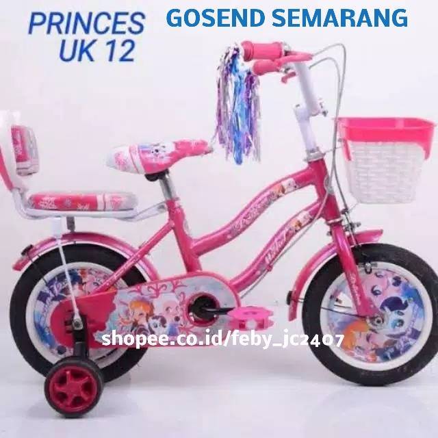 GOSEND SEMARANG SEPEDA  ANAK  PEREMPUAN  UK 12 PRINCESS 