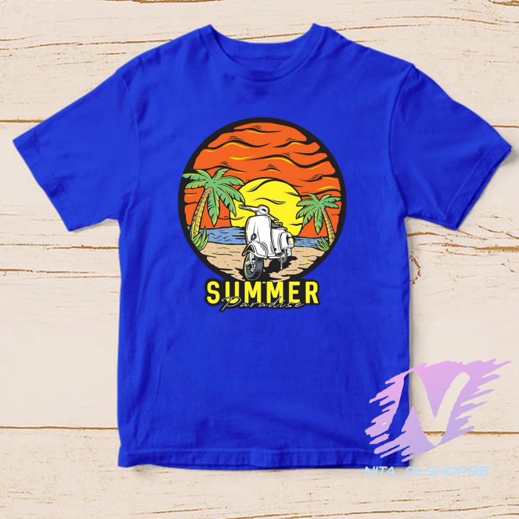 kaos summer baju kaos anak pantai summer vespa