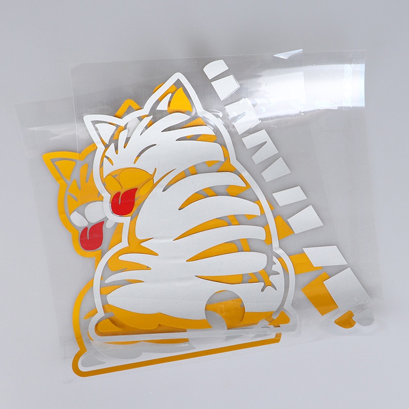 # Kaos T-Shirt Wanita Lengan Pendek Motif Print #Stiker Wiper Kaca Belakang Mobil Motif Kartun Kucing 3d