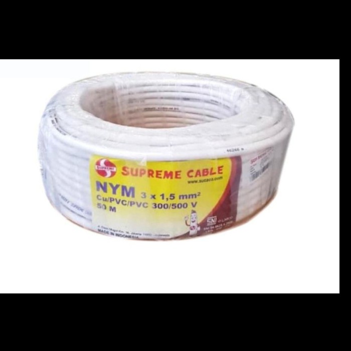 KABEL NYM 3X1.5 mm 50M (METER SUPREME KABEL PUTIH NYM 3x1,5 mm SUPREME