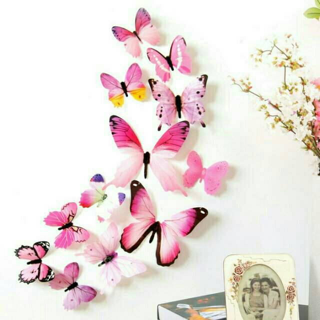 H023 3D Wall sticker butterfly PVC - stiker dinding kupu2 motif