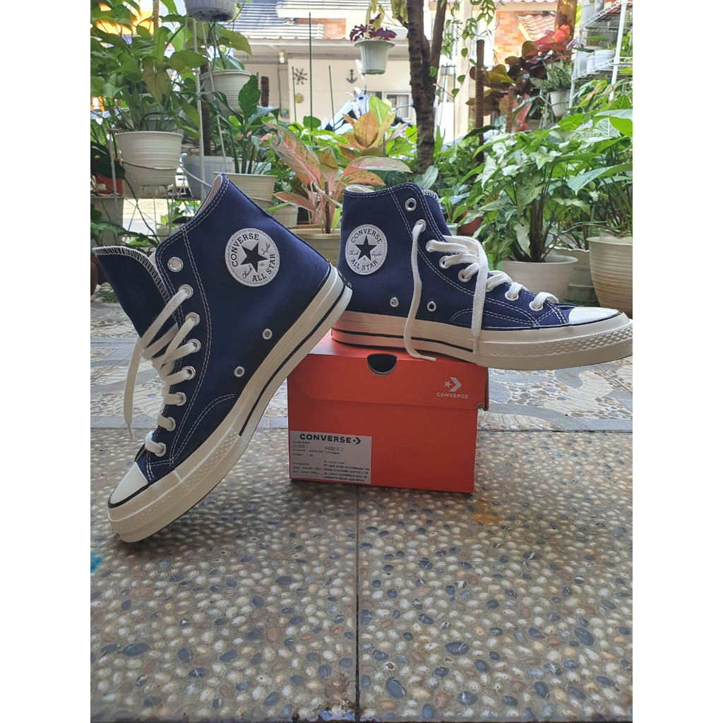 SEPATU SNEAKERS CONVERSE CHUCK 70 HI OBSIDIAN EGRET BLACK - 164945C