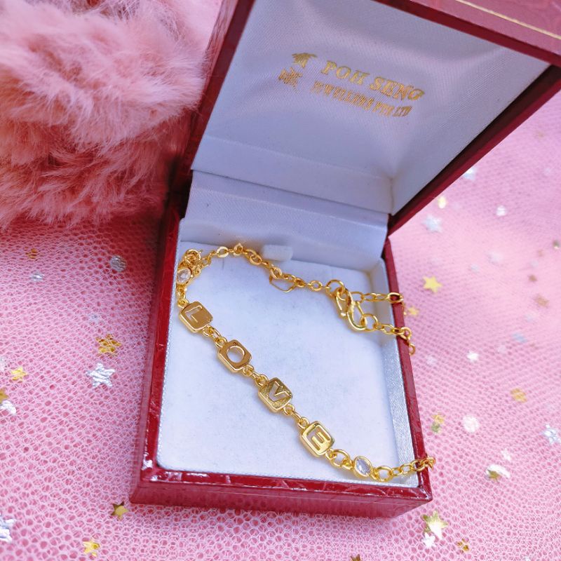 Gelang Tangan Wanita Titanium Anti Karat Lapis Emas 59291
