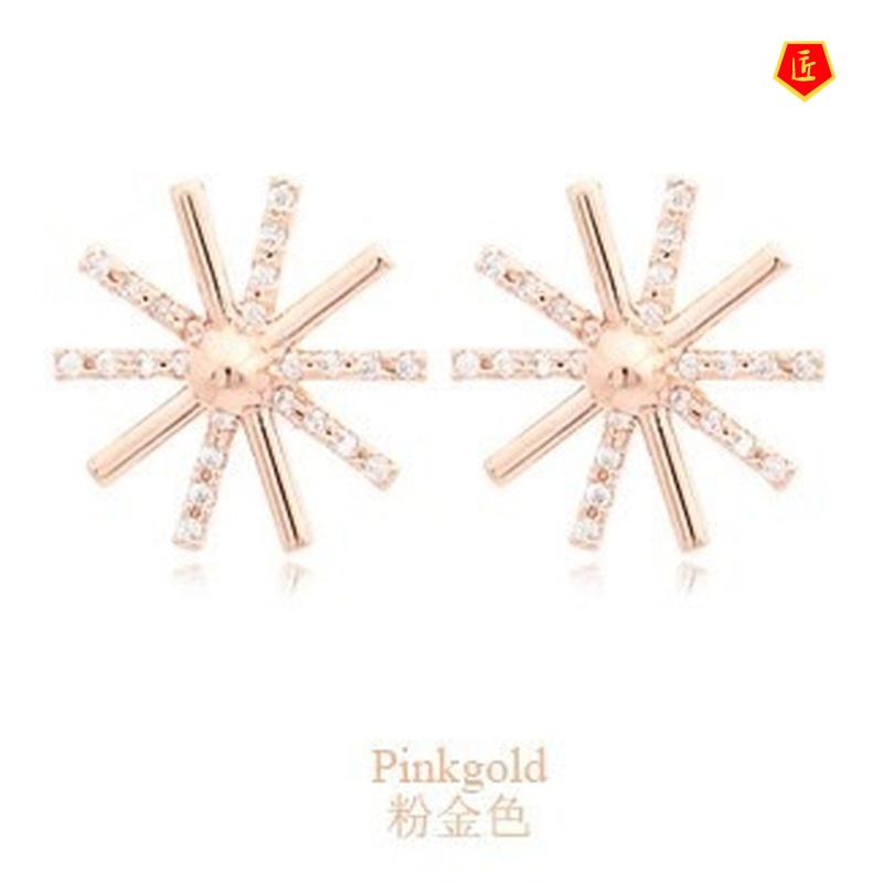 [Ready Stock]Silver Daisy Micro Rhinestone Stud Earrings