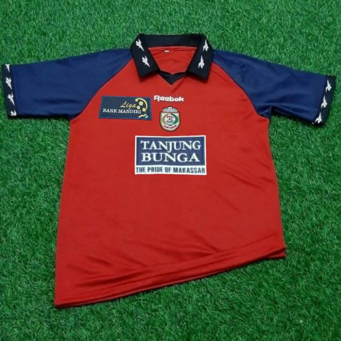Jersey Psm Makassar 1999 - 2000 Home Bank Mandiri Merah Retro Bordir