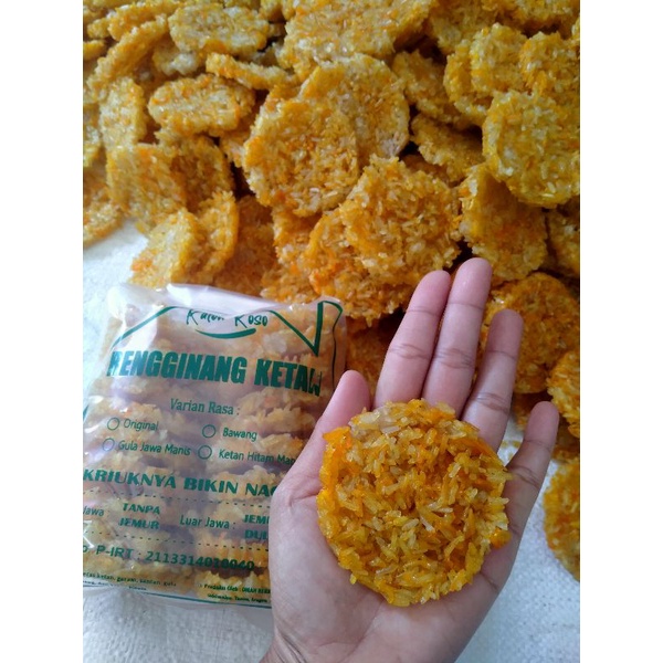 

Rengginang Ketan rasa bawang Mentah Isi 20Keping Berat 500gram