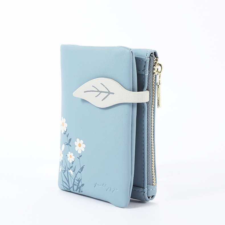 DOMPET LIPAT WANITA PREMIUM KOREA KULIT BIRU HONAWA WA505B2 IMPORT MINI LUCU SLOT KARTU UANG KOIN KECIL SIMPLE BATAM BRANDED FASHION REMAJA KEKINIAN MURAH CEWEK