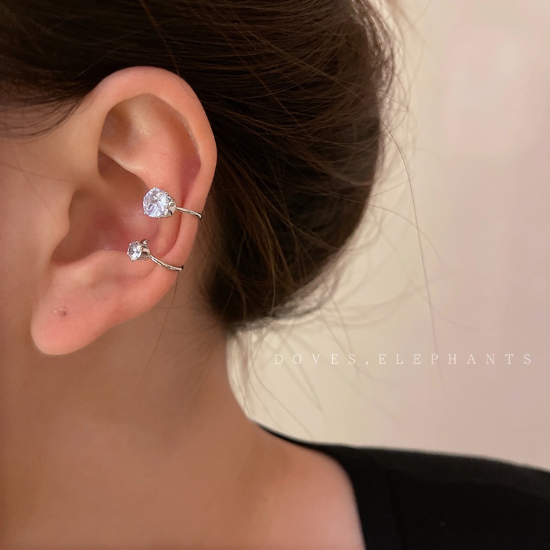 Anting Klip Telinga Bentuk C Bahan ZIRcon Untuk Wanita