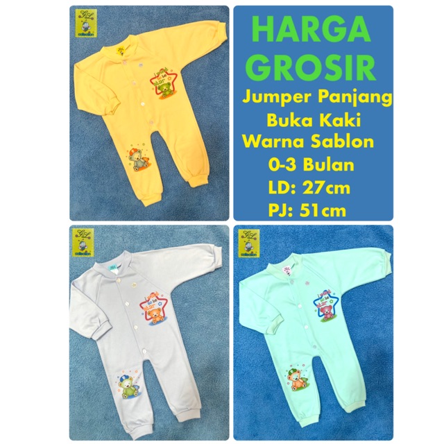 JUMPER PANJANG WARNA BUKA KAKI BAYI NEWBORN 0-3 BULAN