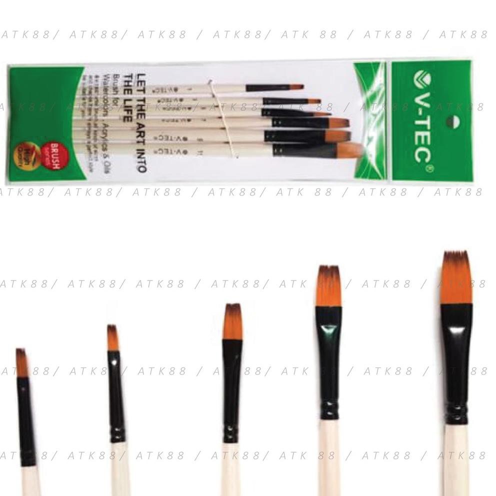 

V-Tec Brush A0017H Set 6 / Kuas Lukis Set isi 6 / VTEC Artist Brush (ART. P8)