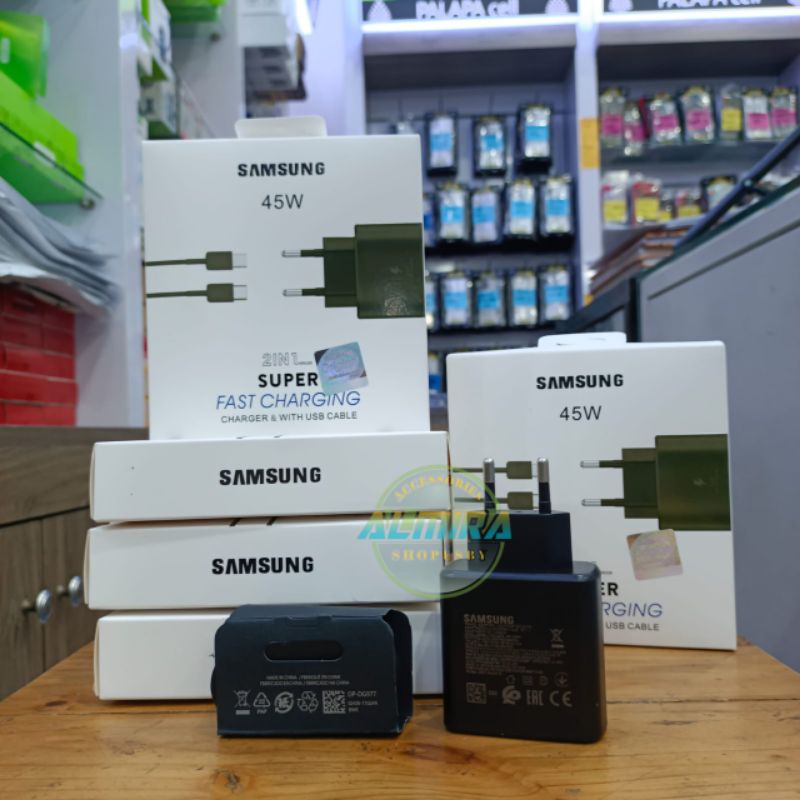 CHARGER SAMSUNG 45W USB C TO C SUPER FAST CHARGE SAMSUNG SA71/ S7+/A51/ Note 10/ S10/S10+/S20/S20+-Hitam