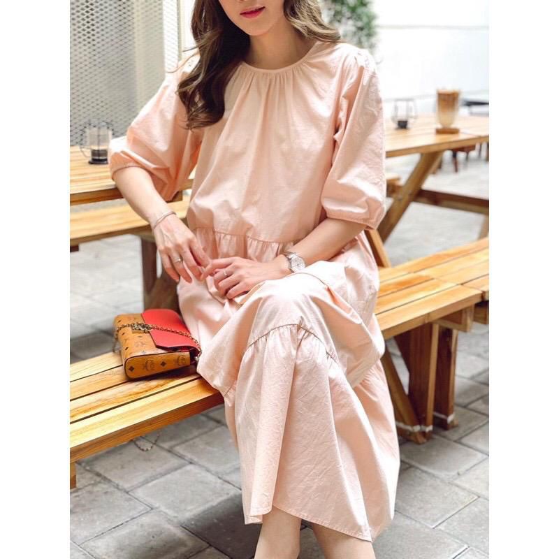 DRESS KATUN KOREAN STYLE ORI H&M PUFFY SLEEVE MAXY DRESS