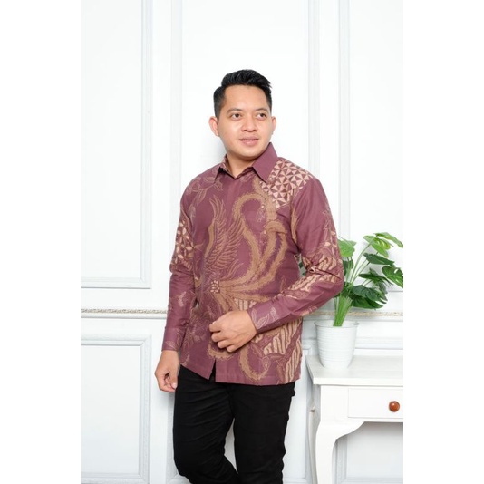 BATIK PRIA LENGAN PANJANG KENCONO UNGU