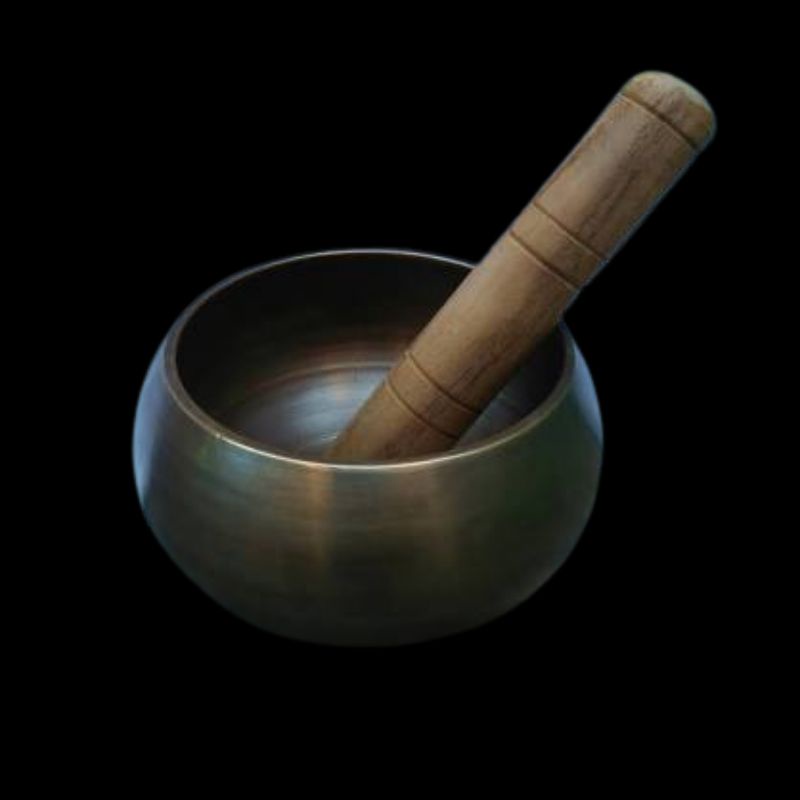 Instrumen Singing Bowl Brown Vintage 10 cm