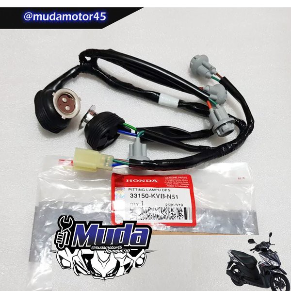 FITTING SOKET BOHLAM DOP LAMPU DEPAN SEIN VARIO TECHNO CBS 110 KARBU 33150-KVB-N51 PITING SOCKET ORI