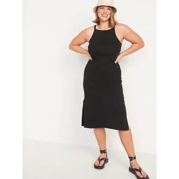 Old Navy Fitted Rib Knit Midi Dress