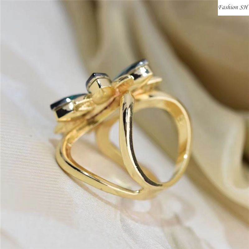 Bros Bentuk Bunga Bahan Alloy Aksen Kristal Gaya Vintage Untuk Aksesoris Syal M40280