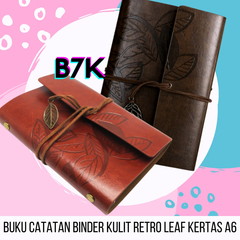 

Buku Catatan Binder Kulit Retro Leaf Kertas A6