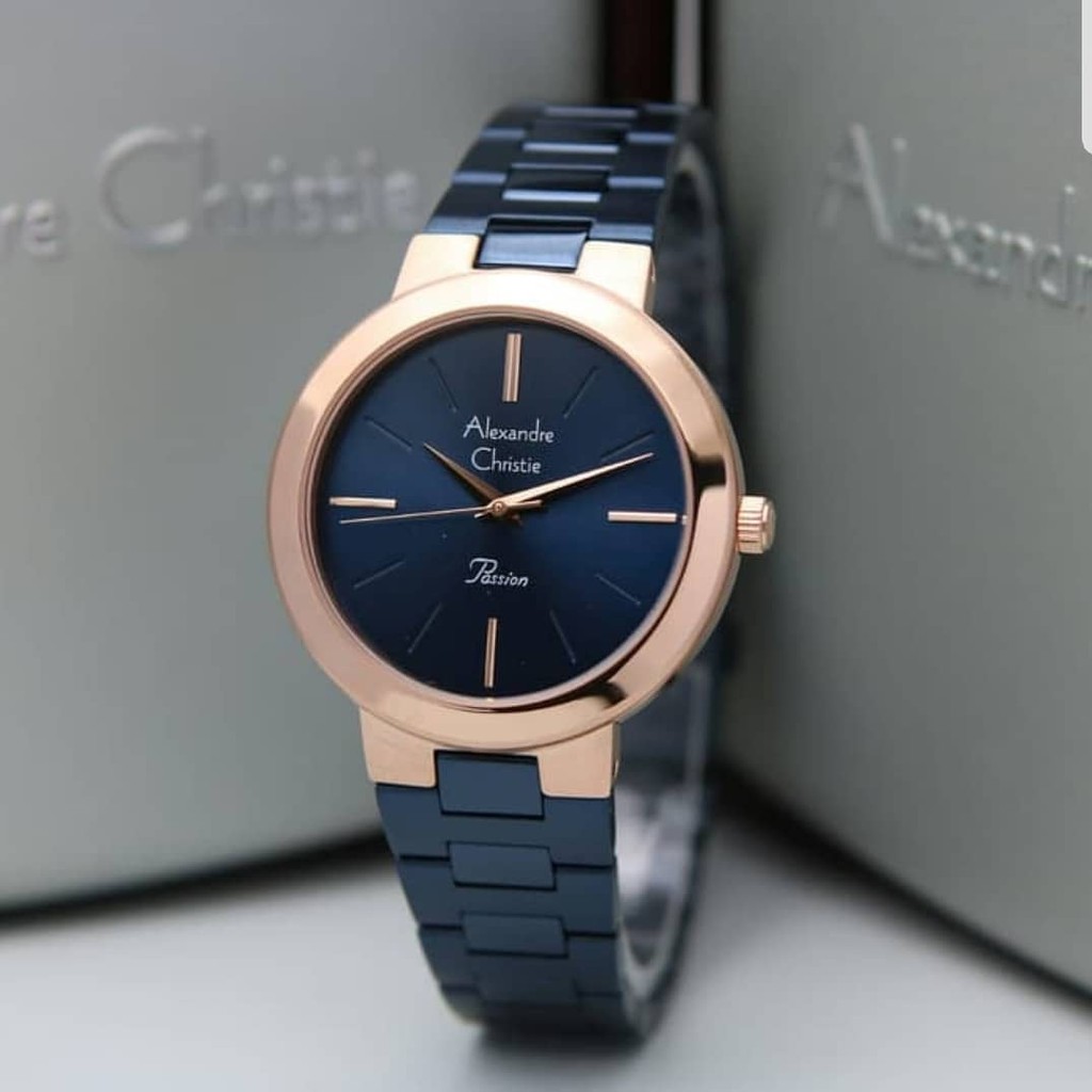 JAM TANGAN WANITA ALEXANDER CHRISTIE ORIGINAL BLUE ROSE AC2838