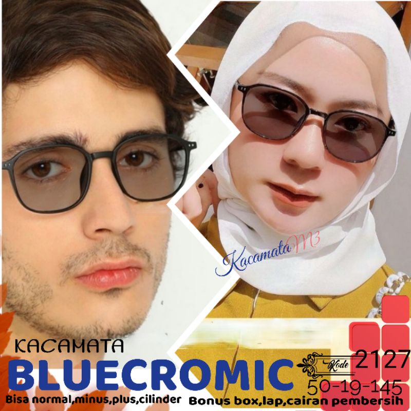 kacamata lensa bluecromic|photocromic blueray jadi satu 2in1 normal minus plus cilinder bonus box lap cairan pembersih kacamata